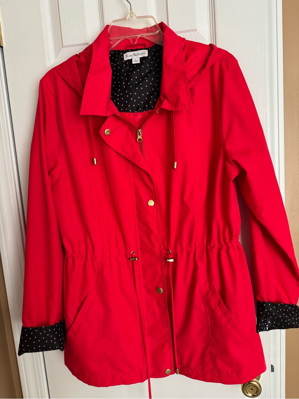 Kim Rogers Red Drawstring Anorak Jacket